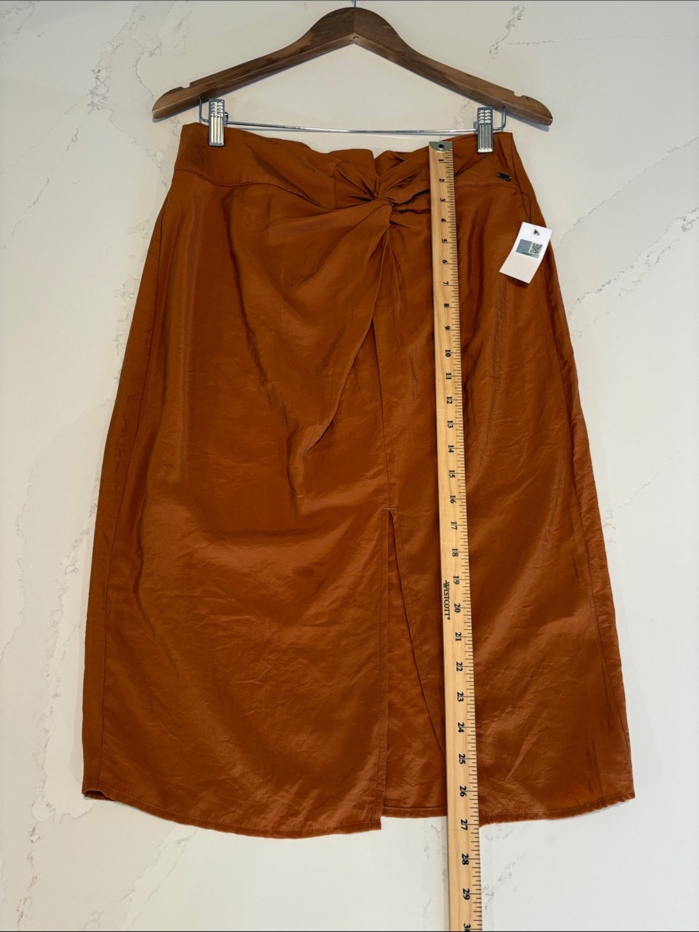 Mexx Brown Unlined Twist-Front Midi Skirt Size Medium - Picture 4 of 8